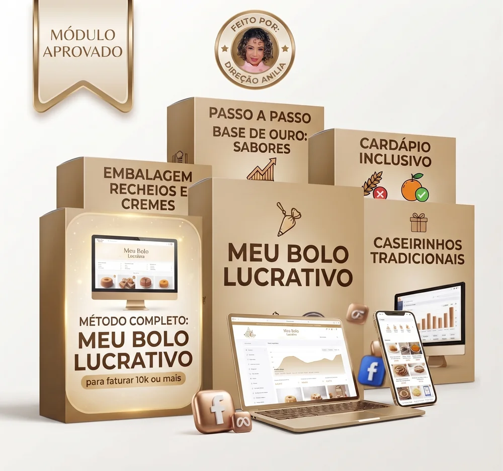 Todos os materiais e mockups do Meu Bolo Lucrativo