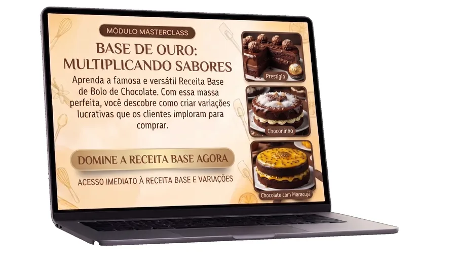 Módulo Base de Ouro — variações da receita base de chocolate: Prestígio, Choconinho, Chocolate com Maracujá