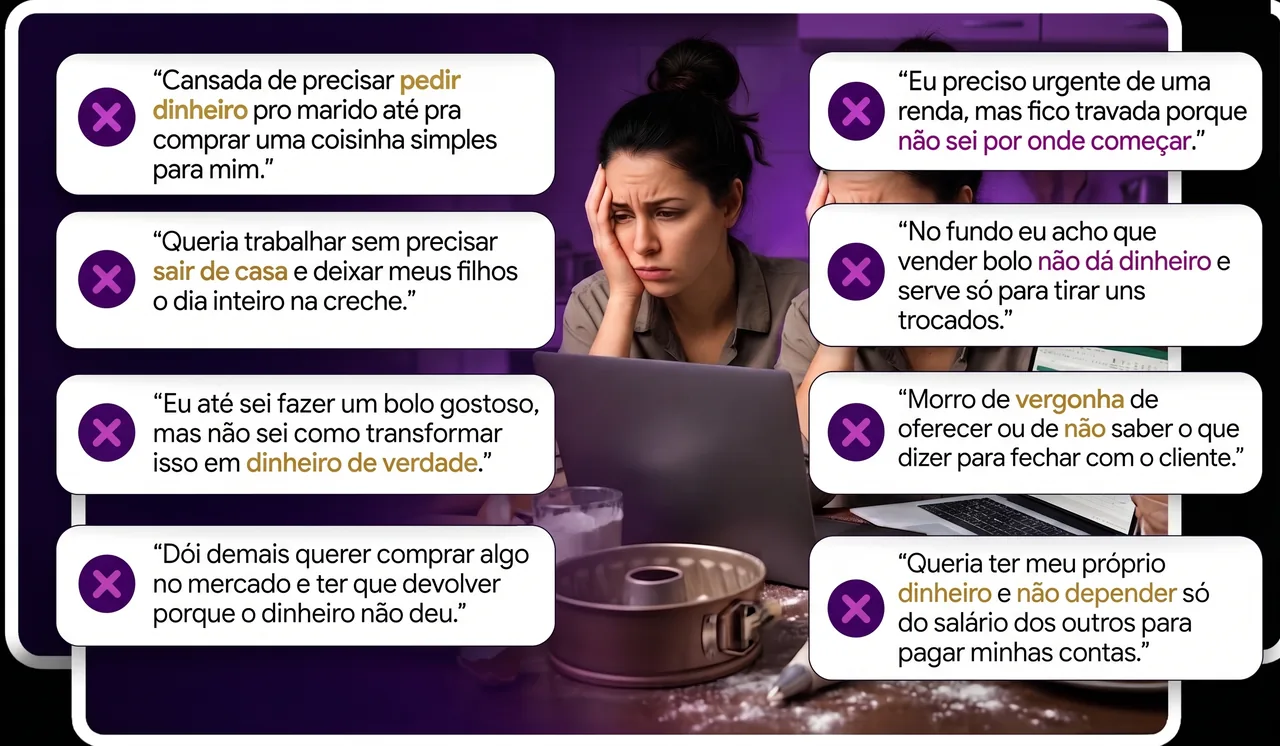 Pensamentos de quem está cansada de pedir dinheiro, não saber por onde começar e sentir vergonha de vender